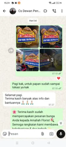 Testimonial Papan Bunga Pernikahan cirangkong